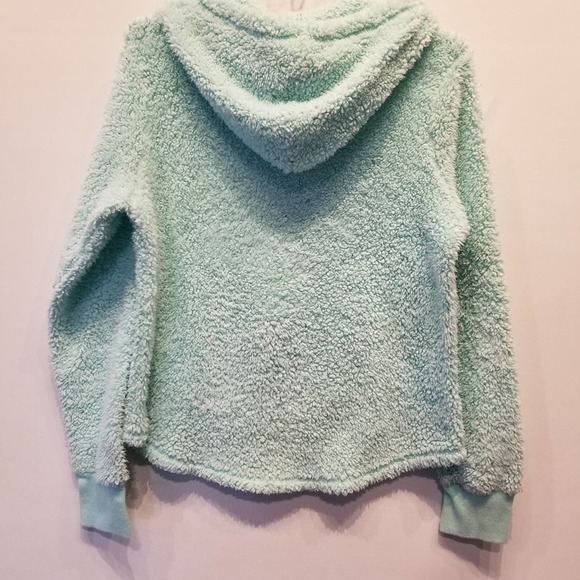 Xhilaration Fuzzy Sweatshirt Mint Green Cozy Warm Cuddly juniors Size S - Picture 7 of 11
